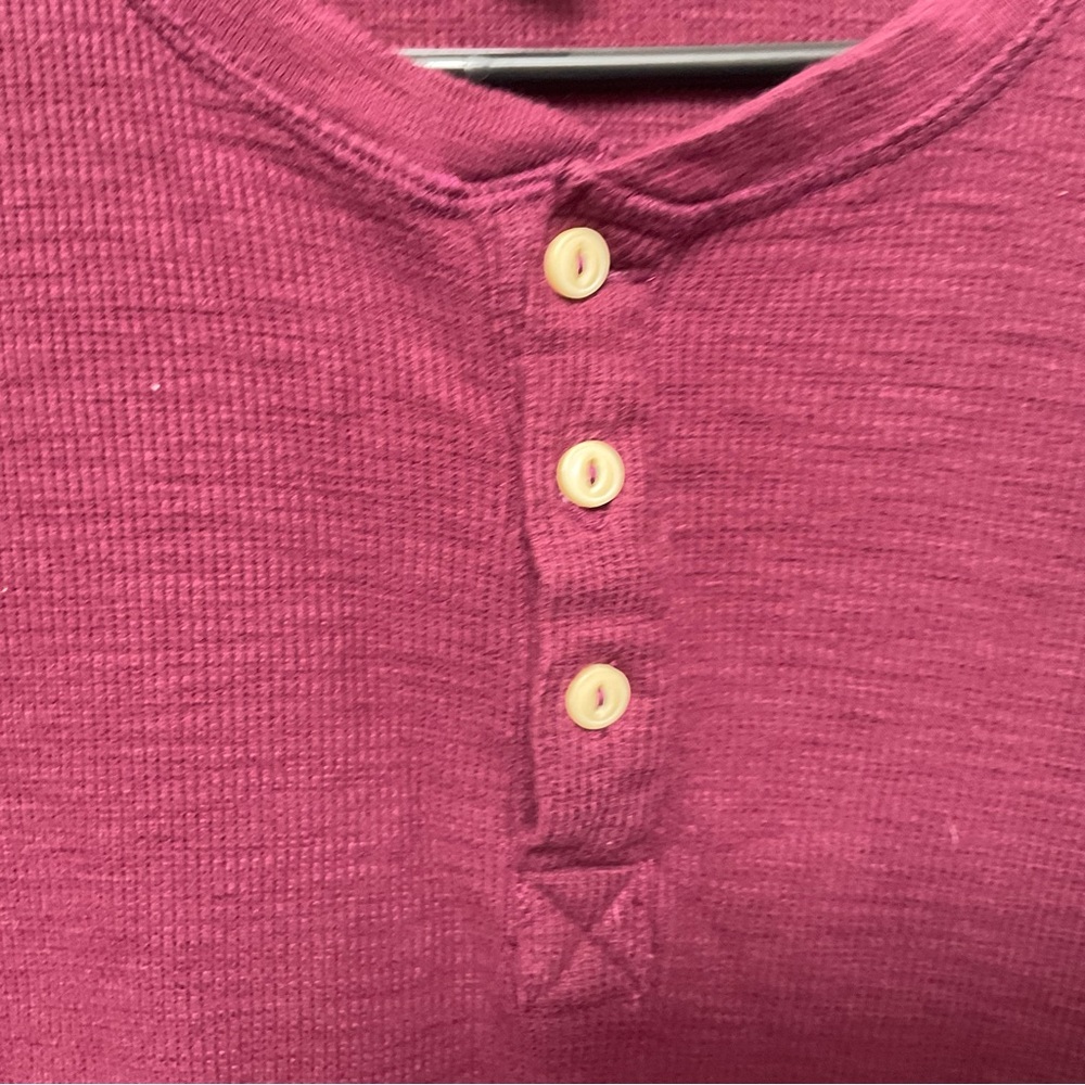 Goodthreads Deep Maroon Purple 3 Button Henley Lo… - image 2